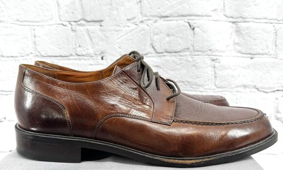 Bostonian Men\'s Sz 13 Wide Brown Derby Oxfords Leather Oxford Shoes 24863 Italy main image 6